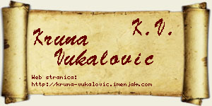 Kruna Vukalović vizit kartica